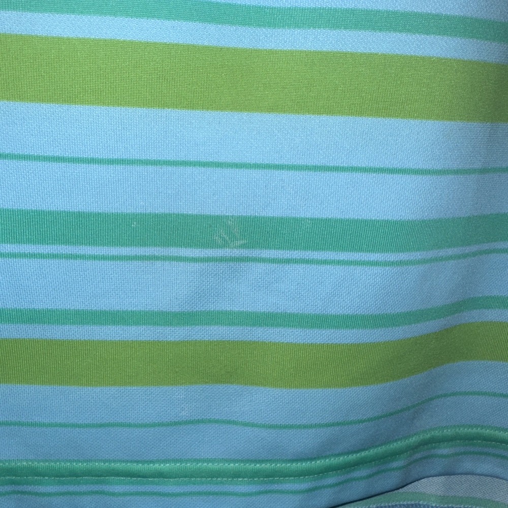 VTG Pinehurst Polo Shirt XL Green Blue Adidas Golf Stripes Performance CLIMALITE - Picture 2 of 8